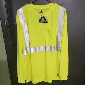 High Visibility Long Sleeve Shirt Yellow Size XL New